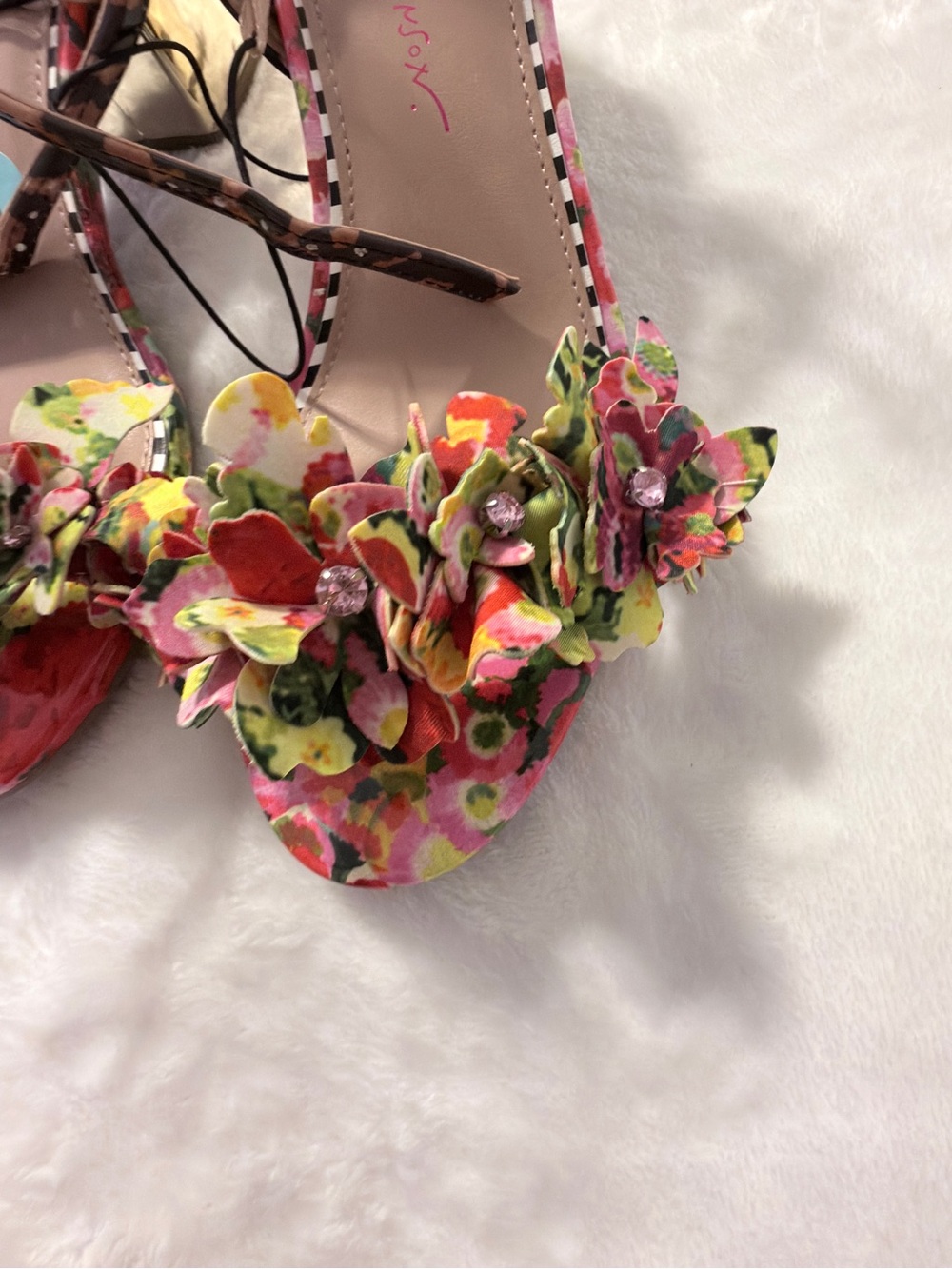 Betsey Johnson Floral Ankle-Strap Block Heel Sandals - Multicolor - Picture 5 of 7